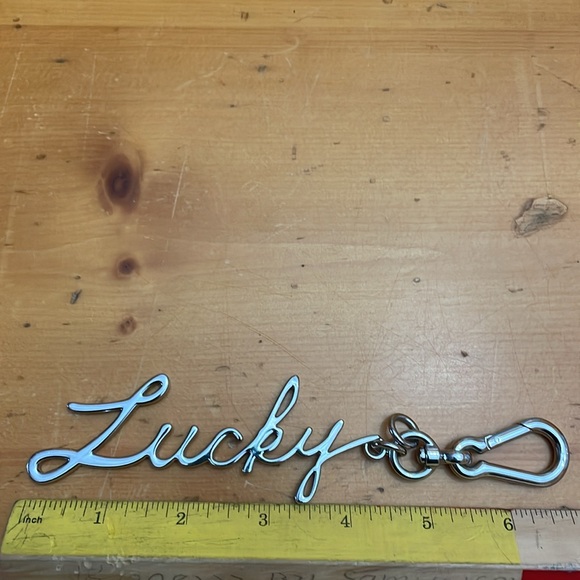 Coach Lucky Script Bag Charm Fob Keychain! - Picture 2 of 4